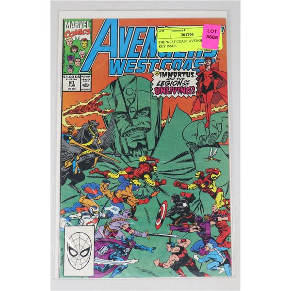 THE WEST COAST AVENGERS #61 KEY ISSUE