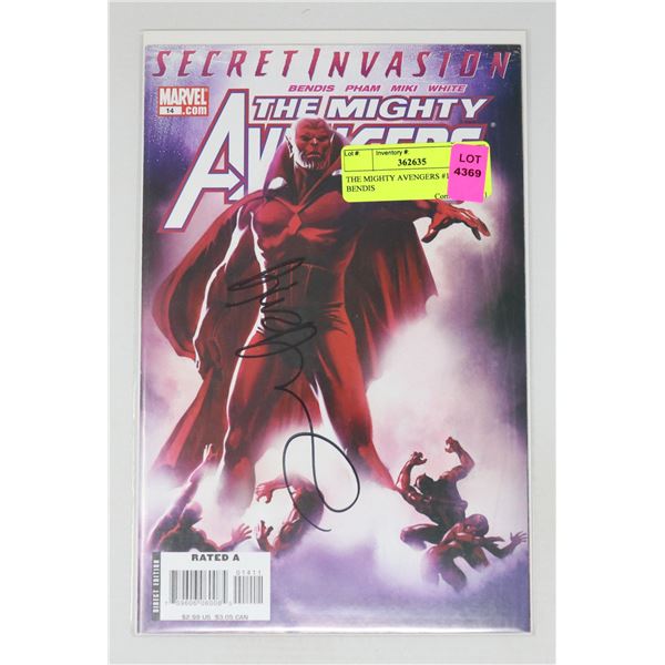 THE MIGHTY AVENGERS #14 SIGNED BENDIS