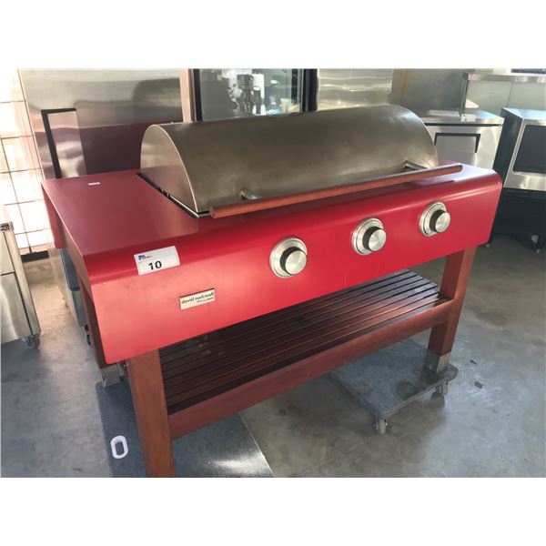 RED CALIBER DAVID ROCKWELL 3 BURNER NATURAL GAS GRILL 60"W X 32D X  37"H