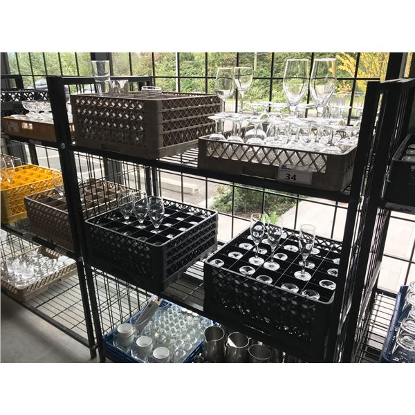 LOT OF GLASSWARE AND CONDIMENT SERVERS