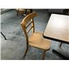 Image 2 : NATURAL OAK 3.5' X 2' BISTRO TABLE WITH 4 LIGHT WOOD GRAIN METAL BISTRO CHAIRS