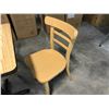 Image 2 : NATURAL OAK 2' X 2' BISTRO TABLE WITH 4 LIGHT WOOD GRAIN METAL BISTRO CHAIRS