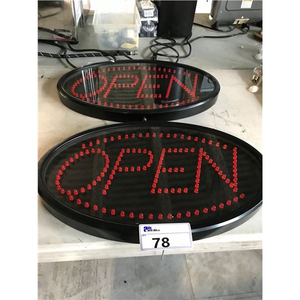 2 LED HANGING OPEN SIGNS