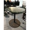 Image 1 : SHIP WHEEL BAR HEIGHT CAPTAINS TABLE WITH GLASS TOP 44" DIAM. X 43" HIGH