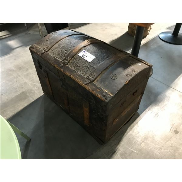 30"W X 18"D X 22H" WOODEN TREASURE CHEST 30"W X 18"D  23"H