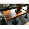 Image 2 : 3 WOODEN 40 X 24" WOODEN PLANK BISTRO TABLES