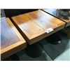 Image 2 : 3 WOODEN 24 X 24" WOODEN PLANK BISTRO TABLES