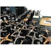 Image 2 : LOT OF APPROX. 50 BLACK METAL TABLE BASES AND APPROX. 20 GREY 2X2' BISTRO TABLE TOPS