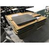 Image 3 : LOT OF APPROX. 50 BLACK METAL TABLE BASES AND APPROX. 20 GREY 2X2' BISTRO TABLE TOPS
