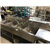 Image 2 : STAINLESS STEEL 4 COMPARTMENT SINK/RINSE STATION 112"W X 30"D X 37"H