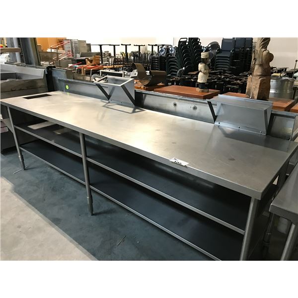STAINLESS STEEL PREP TABLE 127"W X 30"D X 37"H