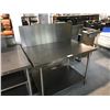 Image 1 : STAINLESS STEEL MOBILE PREP TABLE WITH BACK SPLASH 48"W X 30"D X 34"H