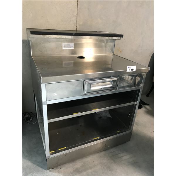 STAINLESS STEEL 40"D X 34"W X 48"H SERVICE BAR