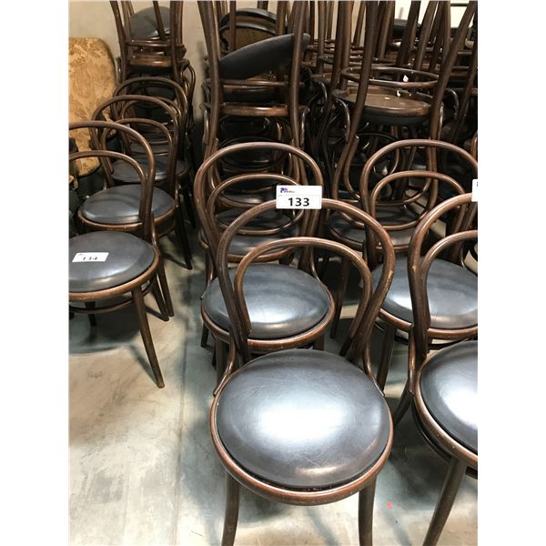 LOT OF 12 DARK GREY BENTWOOD BISTRO CHAIRS