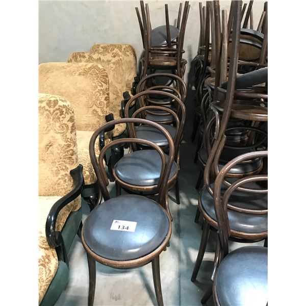 LOT OF 7 DARK GREY BENTWOOD BISTRO CHAIRS