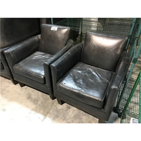 8 DARK GREY CLUB STYLE LOUNGE CHAIRS WITH CONDITION ISSUES