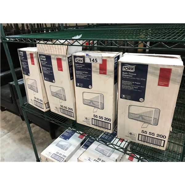 4 TORK BATH TISSUE DISPENSERS