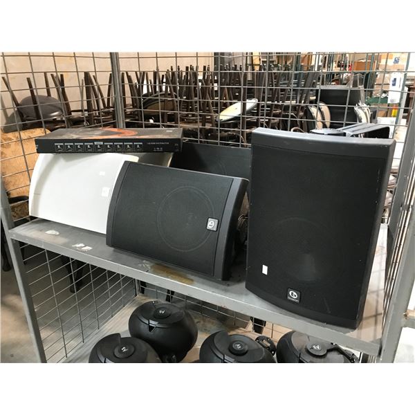 6 BOSTON WALL MOUNTED PASSIVE SPEAKERS AND ATLONA 1X8 HDMI HD DISTRIBUTOR - NO POWER SUPPLY AND A