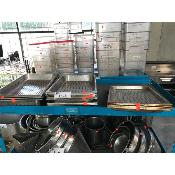 LOT OF STAINLESS STEEL PERFORATED WARMING PANS