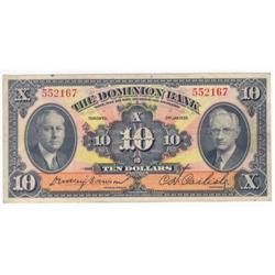 Dominion Bank $10 note 1935 VF-EF