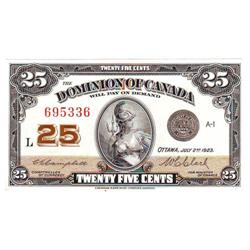 Dominion of Canada, $0.25 note 1923, AU