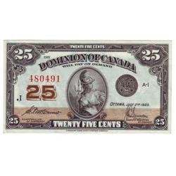 Dominion of Canada, $0.25 note 1923, UNC