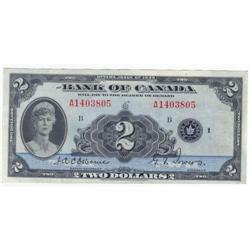 Bank of Canada, $2.00 note 1935, EF