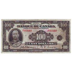 Bank of Canada, $100.00 note 1935, F-VF