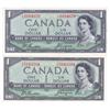 Image 1 : Bank of Canada, 2x$1Devil's Face 1954, AU-UNC