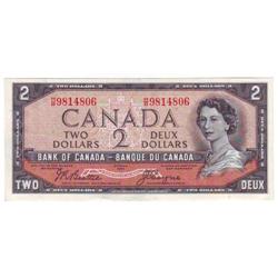 Bank of Canada, $2.00 Devil's Face 1954, EF