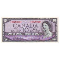 $10.00 Replacement Note 1954, UNC-60