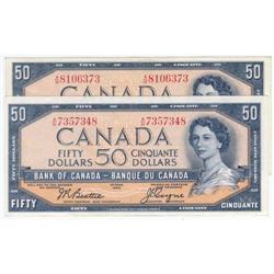 Bank of Canada, 2 x $50.00 note 1954, EF