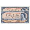 Image 1 : Bank of Canada, 2 x $50.00 note 1954, EF