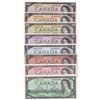 Image 1 : Bank of Canada, 8 notes $1.00 to $100.00 1954