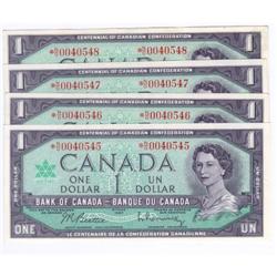 4x$1 Consec.replacement notes 1967,Choice UNC