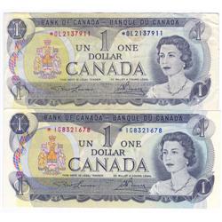 2x$1 Replacement notes 1973, AU & VF