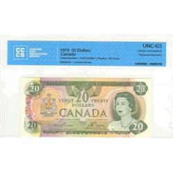 $20.00 replacement note 1979, UNC-63