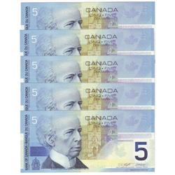Special series of 5 x $5 notes 2001, UNC-65