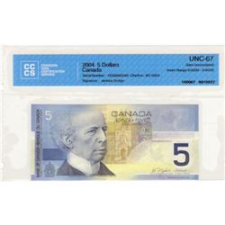 $5.00 Insert note 2004, UNC-67