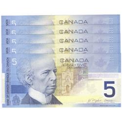 5 consec. $5 Insert notes Choice to Gem UNC