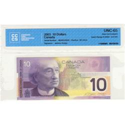 Bank of Canada, $10 Insert note 2003, UNC-65