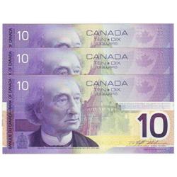 3 x $10.00 note 2001, UNC-65 & 63