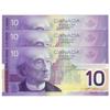Image 1 : 3 x $10.00 note 2001, UNC-65 & 63