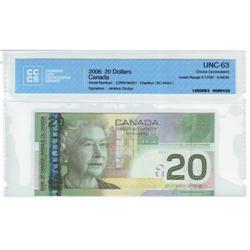 $20.00 Insert note 2006, UNC-63