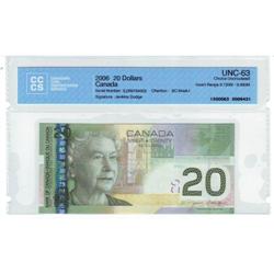 $20.00 Insert note 2006, UNC-63