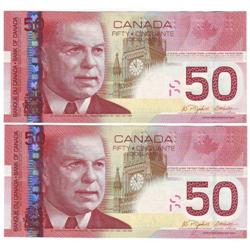 Pair of consec. $50 notes 2004, UNC-65