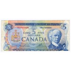 Bank of Canada $5.00 Error note 1972, VF
