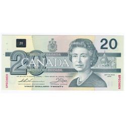 Bank of Canada $20.00 Specimen note 1991, UNC