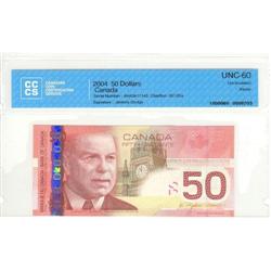 Bank of Canada $50.00 radar note 2004, UNC-60
