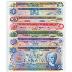 Bank of Canada 7 notes 1972, AU-UNC